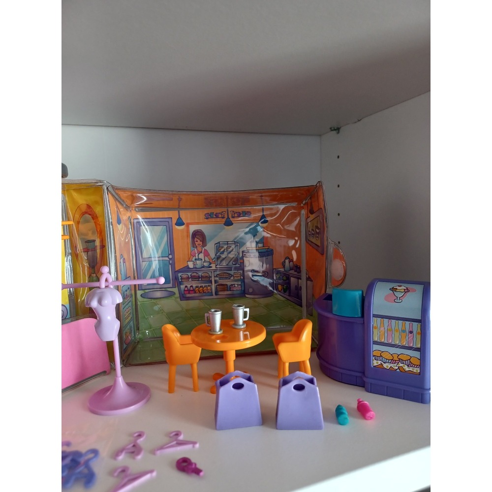Vintage Fashion Polly Pocket Salon Boutique Fold‎ Out Playset Purple Pink Case - Picture 9 of 9
